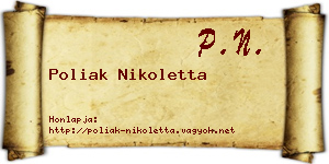 Poliak Nikoletta névjegykártya